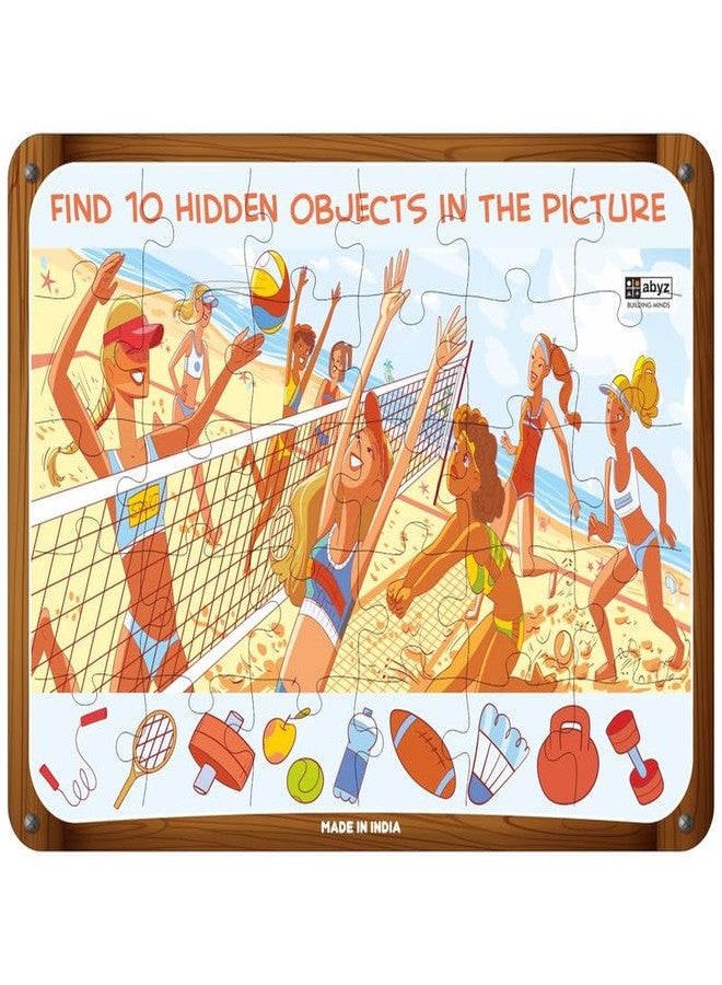 ABYZ Wooden Jigsaw Puzzle - Volleyball Beach for Fun Educational & Little Explorers, 30-Pieces & Pack of 2 Puzzle Game with Multicolor | Birthday Gift for (3-6 Year) Age Kids. - Image 2